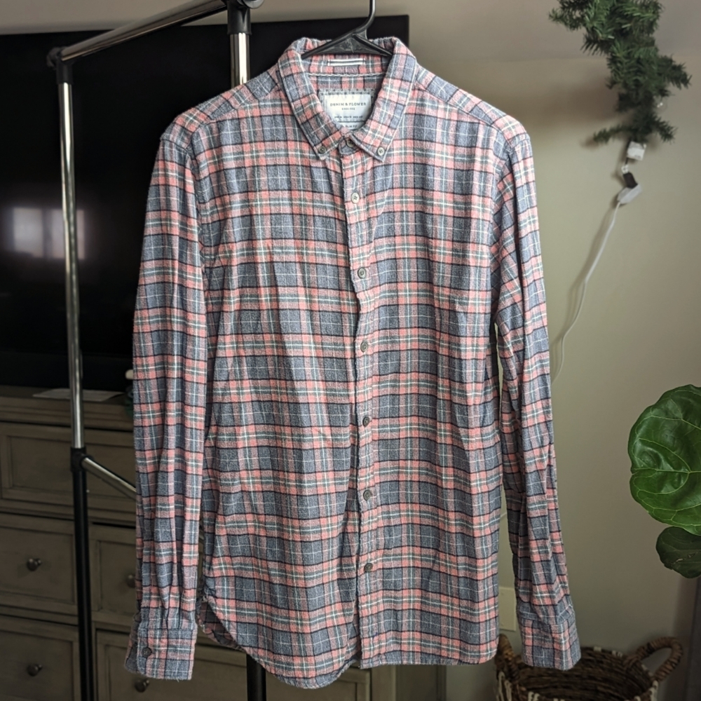 Denim and Flower Slim fit Flannel